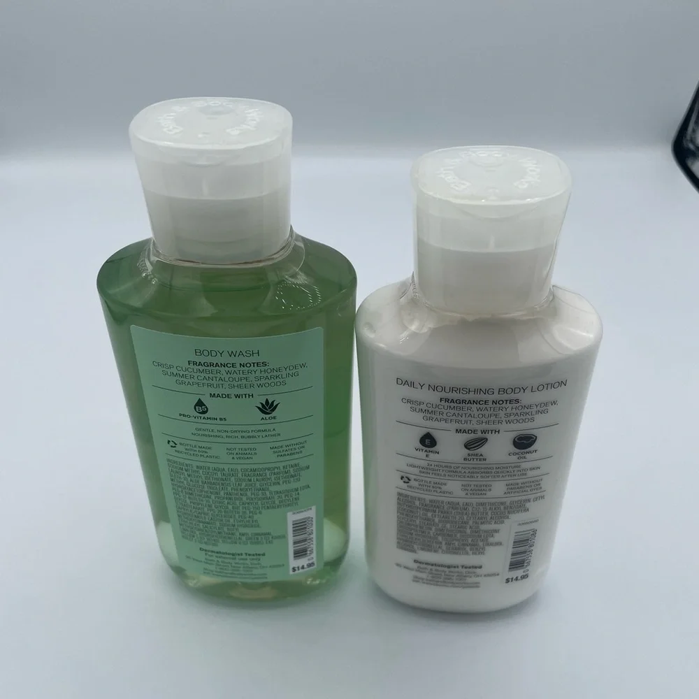 Cucumber Melon Bath and Body Works Bundle of Body Wash and Body Lotion - Picture 2 of 2
